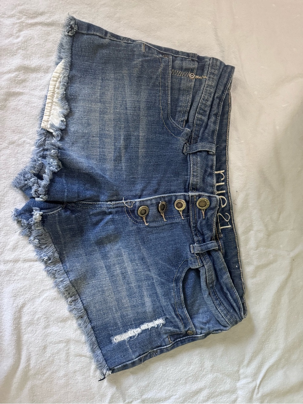 Rue21 Blue Denim Button-Front Jean Shorts